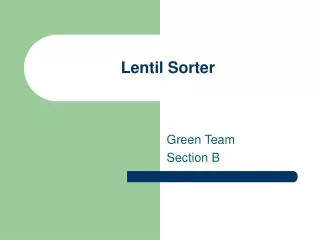 Lentil Sorter