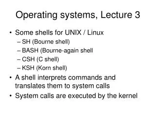 Operating systems, Lecture 3
