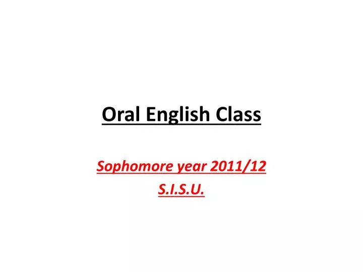 oral english class
