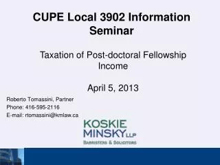CUPE Local 3902 Information Seminar