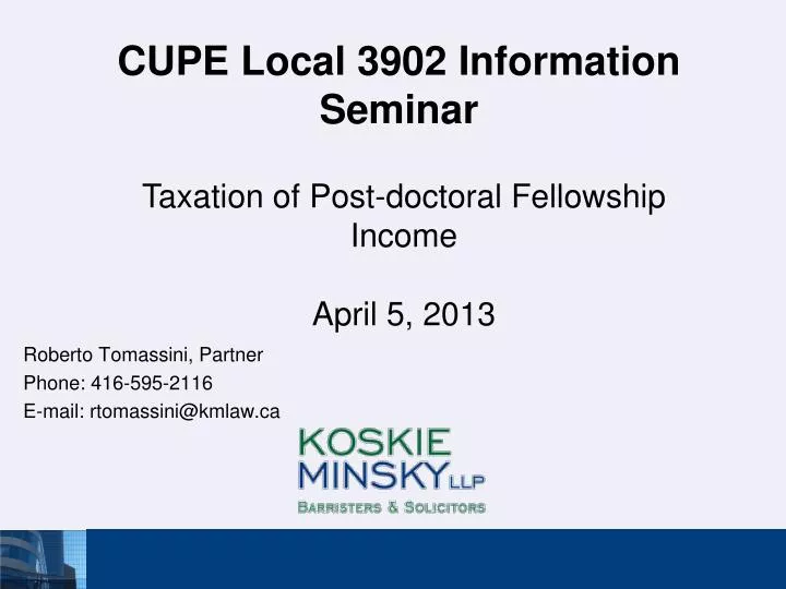 cupe local 3902 information seminar