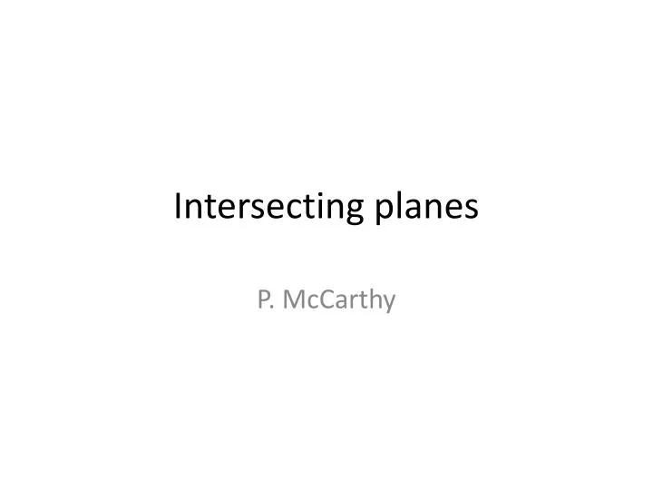 intersecting planes