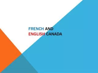 French and English Canada