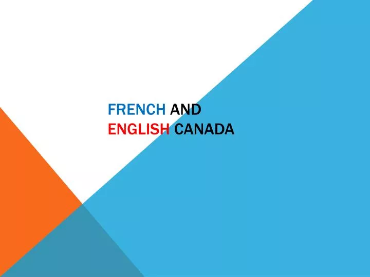 french and english canada