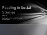 Reading In Social Studies - slide 1