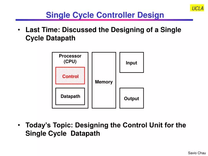 single cycle controller design