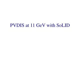 PVDIS at 11 GeV with SoLID
