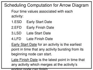 Scheduling Computation for Arrow Diagram