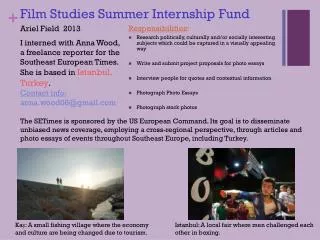 Film Studies Summer Internship Fund
