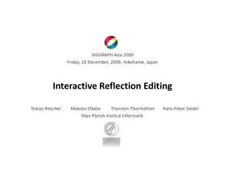 Interactive Reflection Editing