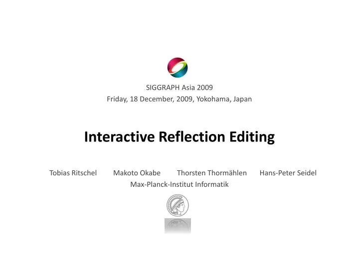 interactive reflection editing