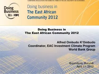 Doing Business in The East African Community 2012