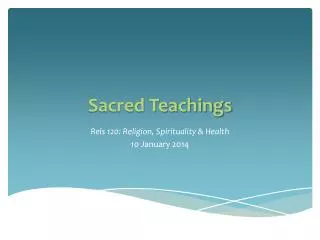 Sacred Teachings