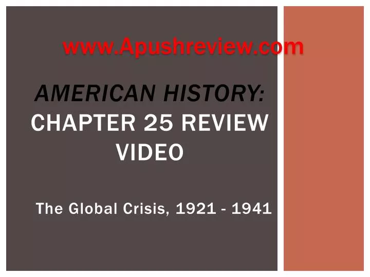 american history chapter 25 review video