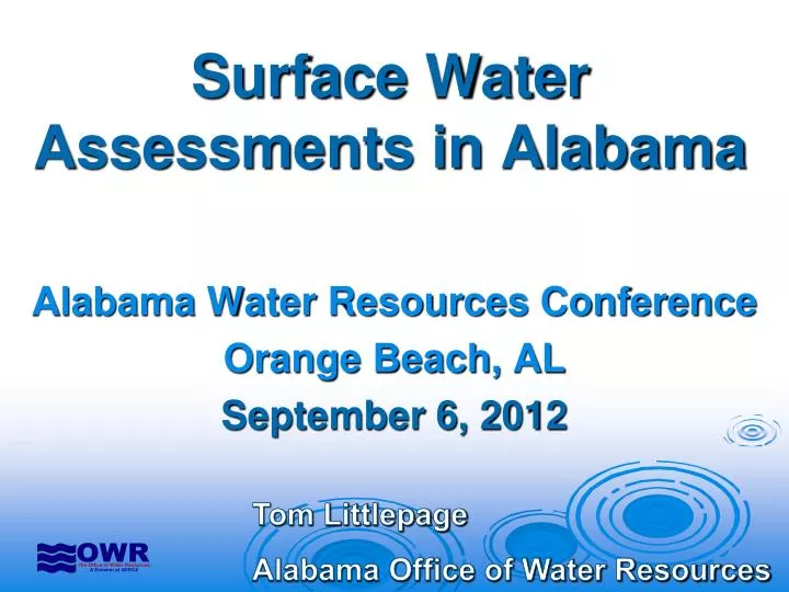 surface water assessments in alabama