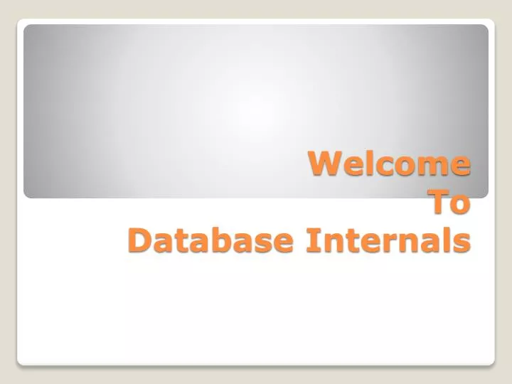welcome to database internals