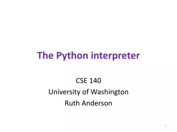 t he python interpreter