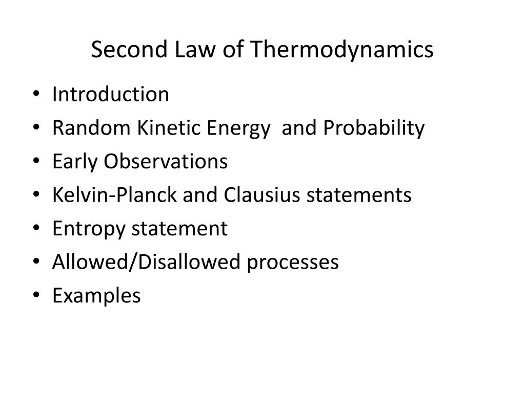 PPT - Second Law of Thermodynamics PowerPoint Presentation, free ...