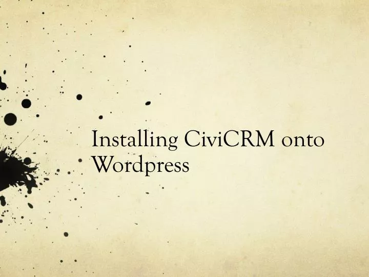 installing civicrm onto wordpress