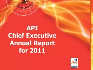 API Chief Executive Annual Report for 2011