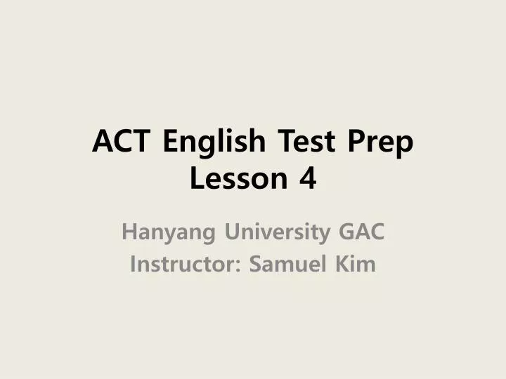 act english test prep lesson 4