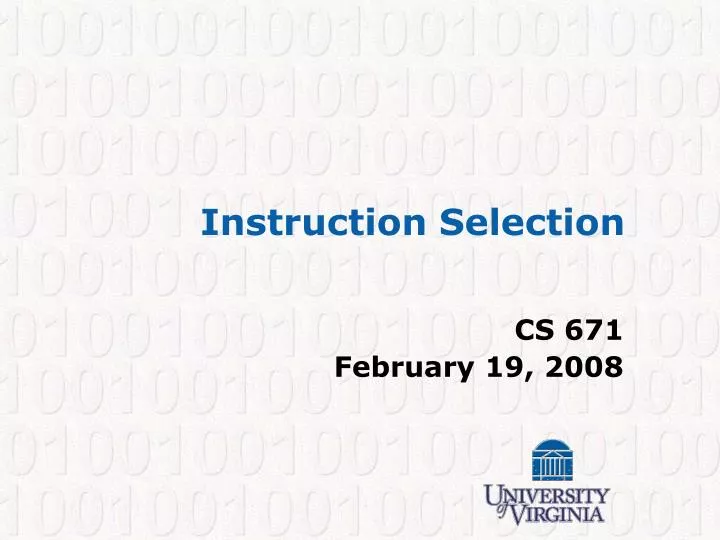 instruction selection