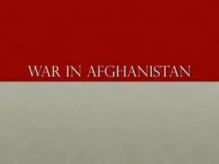 War in afghanistan