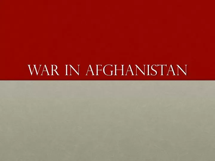 war in afghanistan