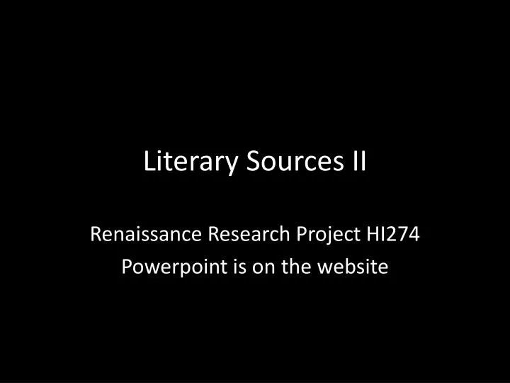 literary sources ii