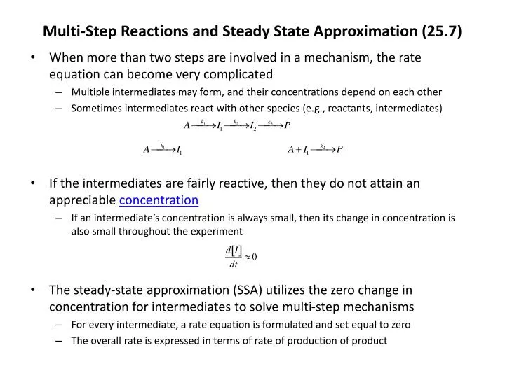 multi step reactions and steady state approximation 25 7