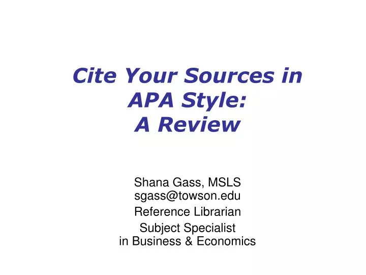 cite your sources in apa style a review