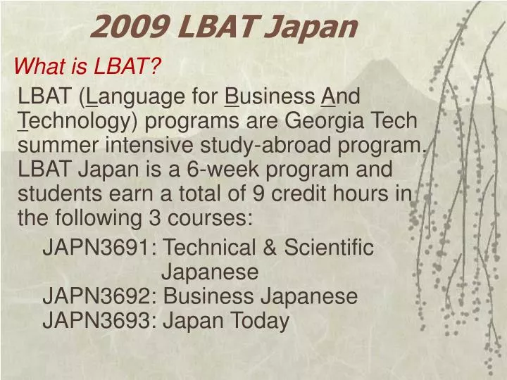 2009 lbat japan