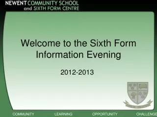 Welcome to the Sixth Form Information Evening