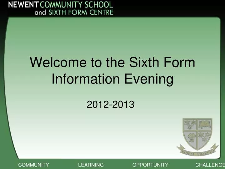 welcome to the sixth form information evening