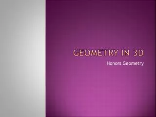 geometry in 3d