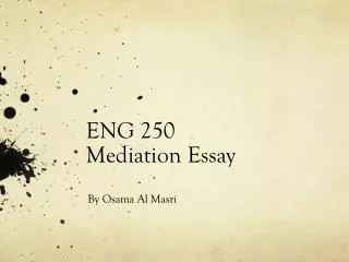 ENG 250 Mediation Essay