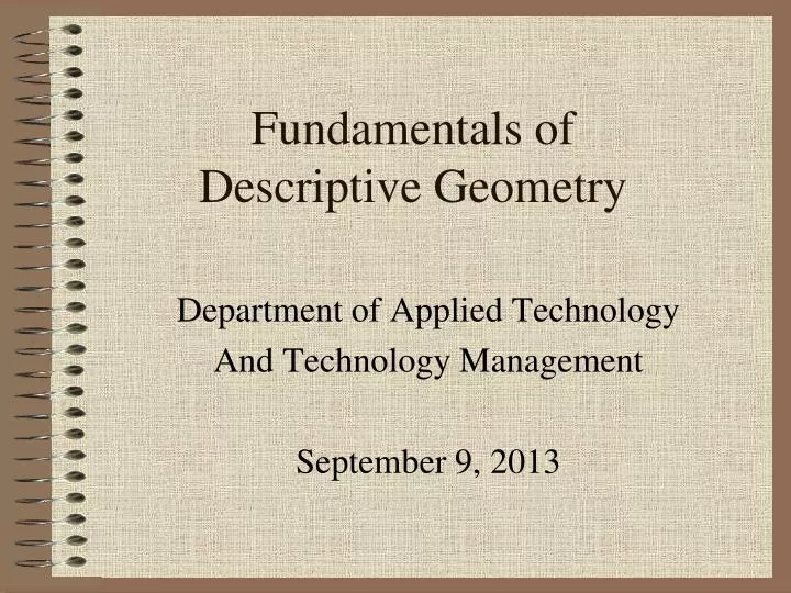 fundamentals of descriptive geometry