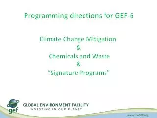 Programming directions for GEF-6