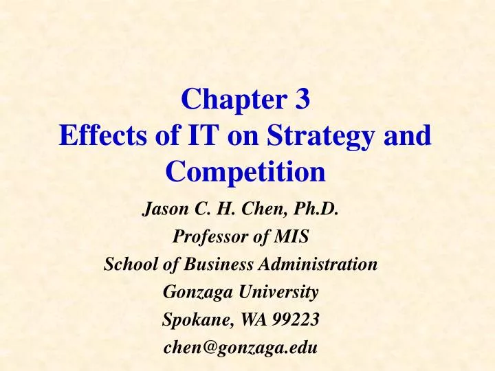 chapter 3 effects of it on strategy and competition