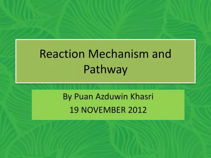 reaction mechanism and pathway