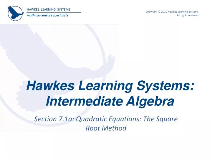 hawkes learning systems intermediate algebra