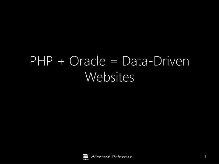 php oracle data driven websites