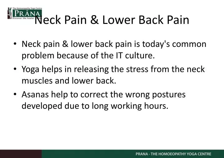 neck pain lower back pain