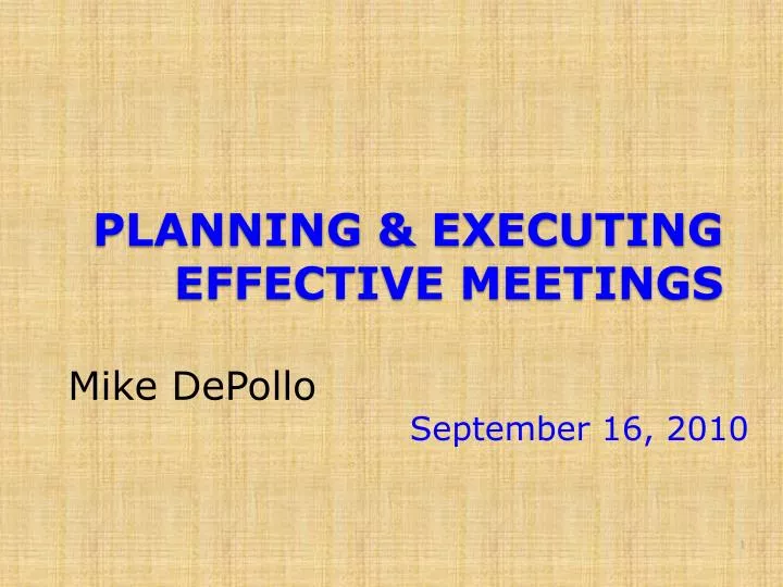 planning executing effective meetings