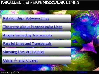 PARALLEL and PERPENDICULAR LINES