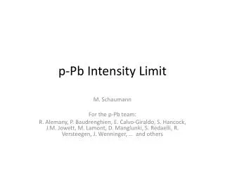 p- Pb Intensity Limit