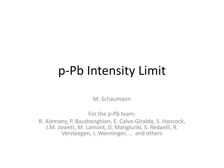 p pb intensity limit