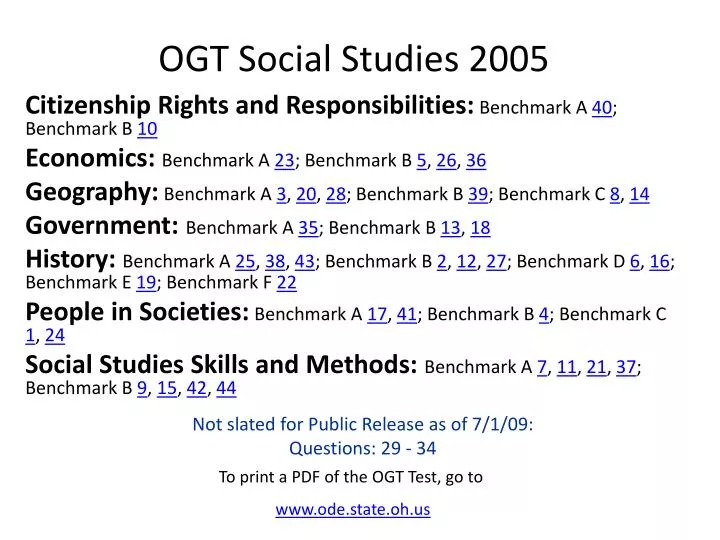 ogt social studies 2005