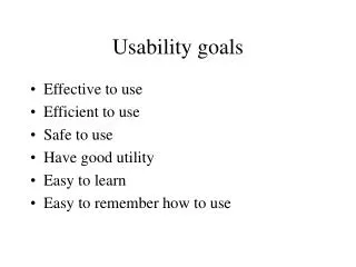 Usability goals