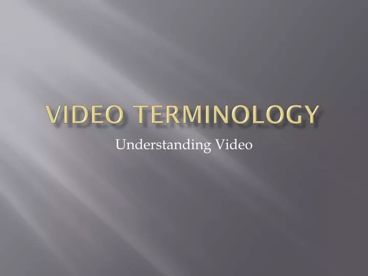 video terminology